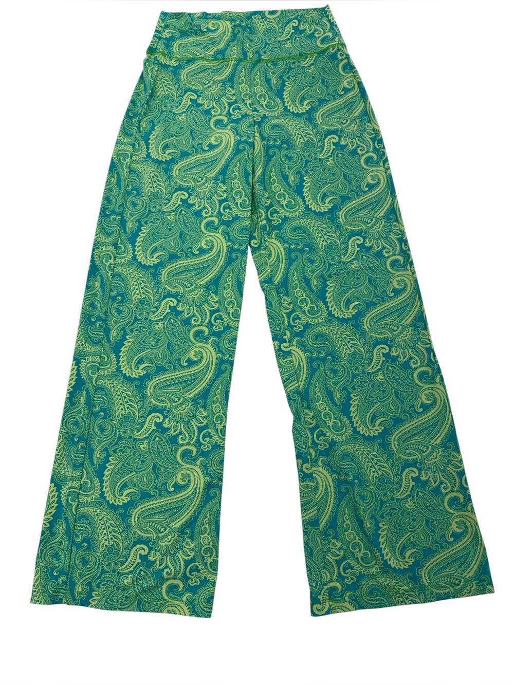 Spunkwear Beach Flare Leg Pull On Pants Small Blue/Green